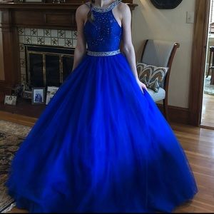 Aria Couture Blue Puffy Dress